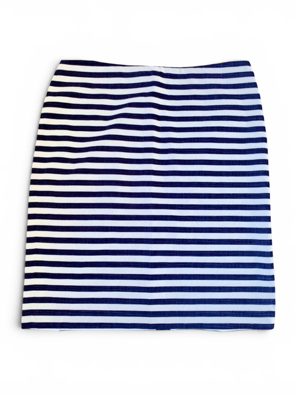Talbots Navy & White Horizontal Stripe Pencil Skirt Sz. 10 Cotton Beachy